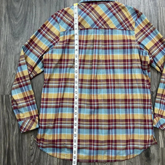 L.L. Bean Oversized Plaid Brushed Flannel Button Down Shirt Pockets Size Medium - Picture 7 of 7